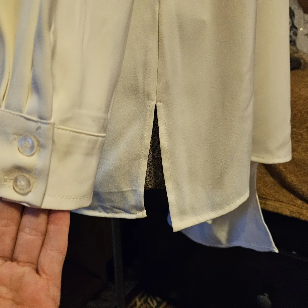NWOT Suzanne Graver oversized  blouse,size small,cream color - Picture 8 of 10